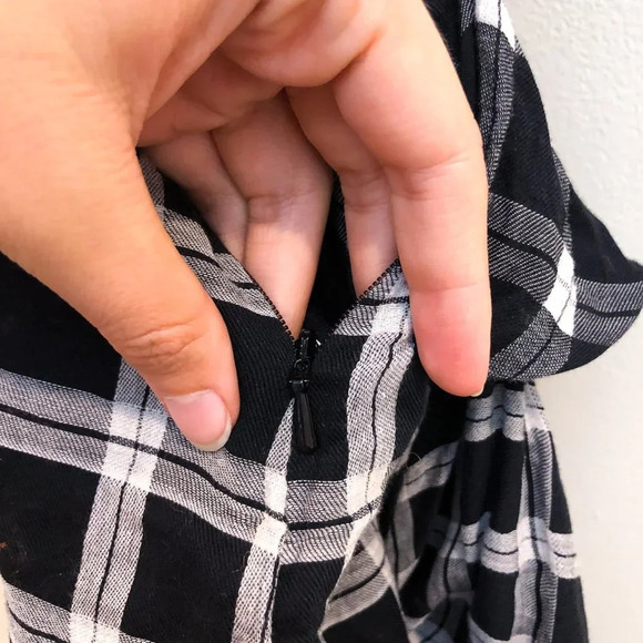 Rag & Bone Black White Plaid Tunic Sleeveless Mini Dress ALTERED - Picture 11 of 11